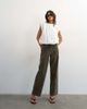 Topshop Topshop faux suede cinch pants in khaki-Green - 4