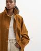 Topshop Topshop faux suede funnel neck bomber jacket in tan-Neutral - 3