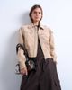 Topshop Topshop faux suede ovoid sleeve bomber jacket in stone-Neutral - 1
