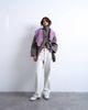 Topshop Topshop faux suede short car coat with neck tab in gray - 2