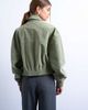 Topshop Topshop faux suede short jacket with patch pockets in sage-Green - 2