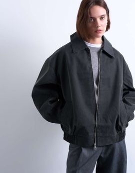 Topshop Topshop faux suede super oversized quilted lined bomber jacket with patch pockets in washed black