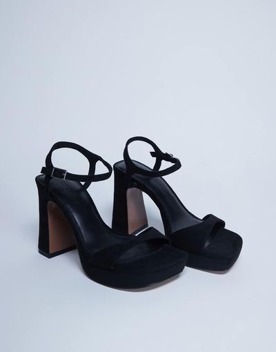 Topshop Topshop Faye chunky platform heeled sandals in black