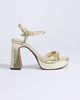 Topshop Topshop Faye platform two part high heel sandals in gold - 1