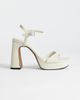 Topshop Topshop Faye platform two part high heel sandals in off white-Neutral - 1