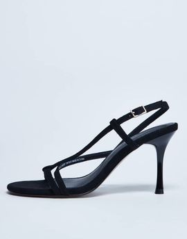 Topshop Topshop Felicity strappy high heel sandals in black faux suede