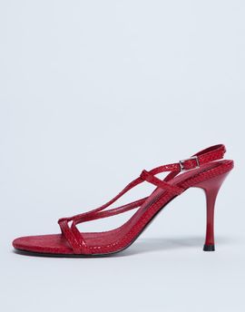 Topshop Topshop Felicity strappy high heel sandals in red snake