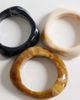 Topshop Topshop Ferdy 3 pack resin bangles in tiger, off white and black-Brown - 3