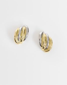 Topshop Topshop Fia statement stud earrings in silver and gold