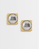 Topshop Topshop Fifi waterproof stainless steel stud 2 tone earrings in silver and gold - 1