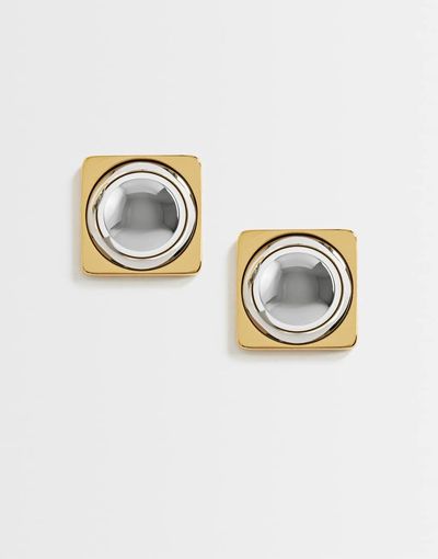 Topshop Topshop Fifi waterproof stainless steel stud 2 tone earrings in silver and gold