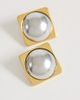 Topshop Topshop Fifi waterproof stainless steel stud 2 tone earrings in silver and gold - 4