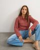 Topshop Topshop fine-gauge knit henley neck top in rust red-Multi - 1