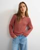 Topshop Topshop fine-gauge knit henley neck top in rust red-Multi - 2