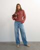 Topshop Topshop fine-gauge knit henley neck top in rust red-Multi - 4