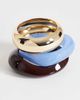 Topshop Topshop Finn 3 pack resin bangles in gold, blue and brown-Multi - 2