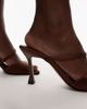 Topshop Topshop Fiona high heeled mules with straps in brown - 2