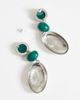 Topshop Topshop Fiona triple drop earrings in green and silver - 2