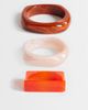 Topshop Topshop Flo 3 pack resin bangles in red, burnt orange and pink-Neutral - 1