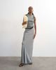 Topshop Topshop flood length satin bias cut maxi skirt in gray - 1