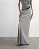 Topshop Topshop flood length satin bias cut maxi skirt in gray - 2