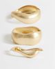 Topshop Topshop Flora 3 pack bangles in gold tone - 1