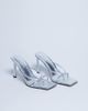 Topshop Topshop Flora strappy toe loop high heels in silver - 1