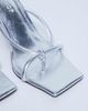 Topshop Topshop Flora strappy toe loop high heels in silver - 3