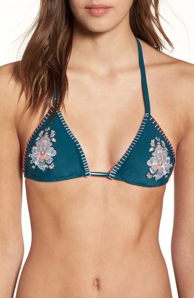 Topshop Topshop Floral Embroidered Stud Triangle Bikini Top