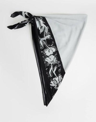 Topshop Topshop floral print waist belt in black and white
