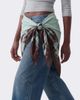 Topshop Topshop floral print waist belt in chocolate and turquoise-Brown - 2