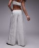 Topshop Topshop floral stitch straight leg pants in white - 2