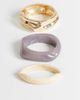 Topshop Topshop Flower 3 pack resin bangles in neutral and gold mix - 1