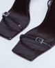 Topshop Topshop Floyd strappy buckle detail square toe high heel sandals in chocolate-Brown - 1