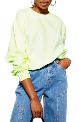 Topshop Topshop Fluorescent Washed Sweatshirt