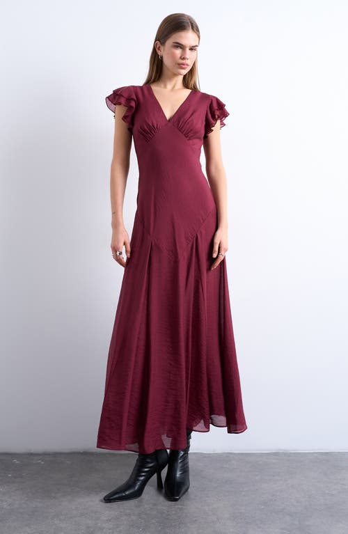 Topshop Topshop Flutter Sleeve Georgette Midi Dress