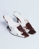 Topshop Topshop Fox real leather pony heeled mule in cow print-Brown - 3