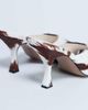 Topshop Topshop Fox real leather pony heeled mule in cow print-Brown - 4