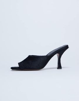Topshop Topshop Fox real leather pony heeled mules in black