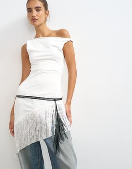 Topshop Topshop fringe cord belt in black