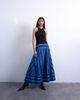 Topshop Topshop full circle cut about maxi skirt in blue and black stripe-Multi - 1