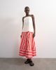 Topshop Topshop full circle cut about maxi skirt in red and white stripes-Multi - 2