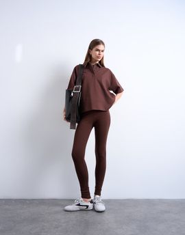Topshop Topshop full length heavyweight leggings in chocolate brown