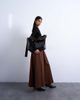 Topshop Topshop full maxi skirt in brown with black stripe - 1