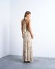 Topshop Topshop full neck halter midi dress in beige abstract zebra-Green - 1