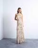 Topshop Topshop full neck halter midi dress in beige abstract zebra-Green - 2