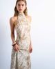 Topshop Topshop full neck halter midi dress in beige abstract zebra-Green - 3