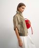 Topshop Topshop Funnel mock sleeve sports top in olive-Green - 2