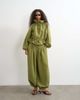 Topshop Topshop funnel neck jacket with tie waist in olive - part of a set-Green - 4