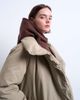 Topshop Topshop funnel neck longline belted puffer jacket in stone-Neutral - 4